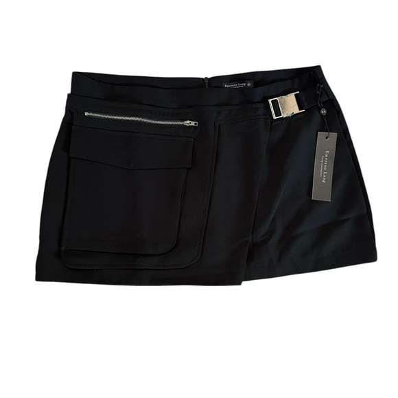 Emerson Lang Young Contemporary Black Buckle Belt Mini Skirt Size XL NWT - Picture 1 of 17